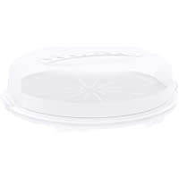 Rotho Fresh- campana de pastel plano- Plástico PP sin BPA- blanco- transparente- 35.5 x 34.5 x 11.6 cm